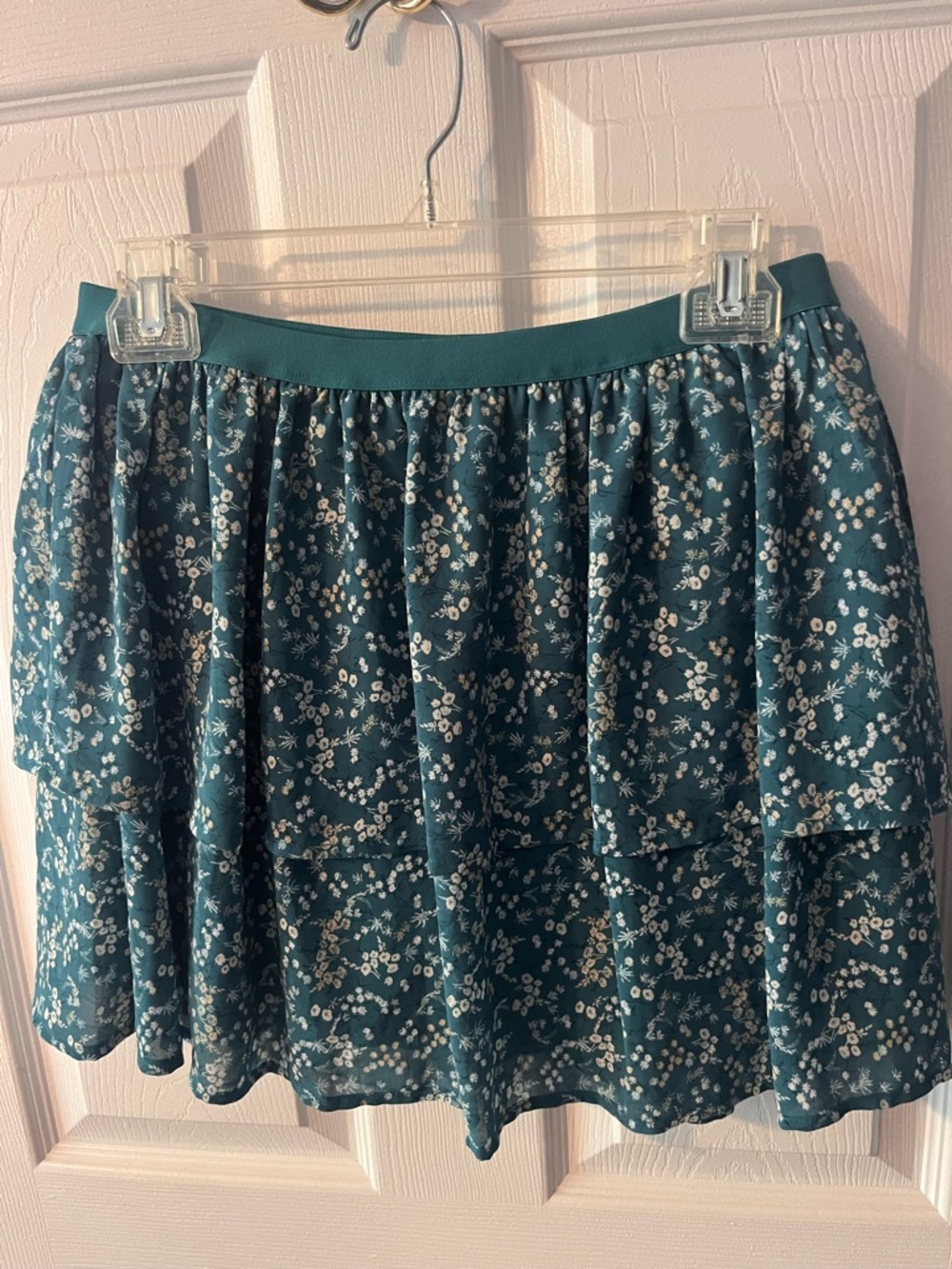 Belle Du Jour Teal Floral Skater Skirt